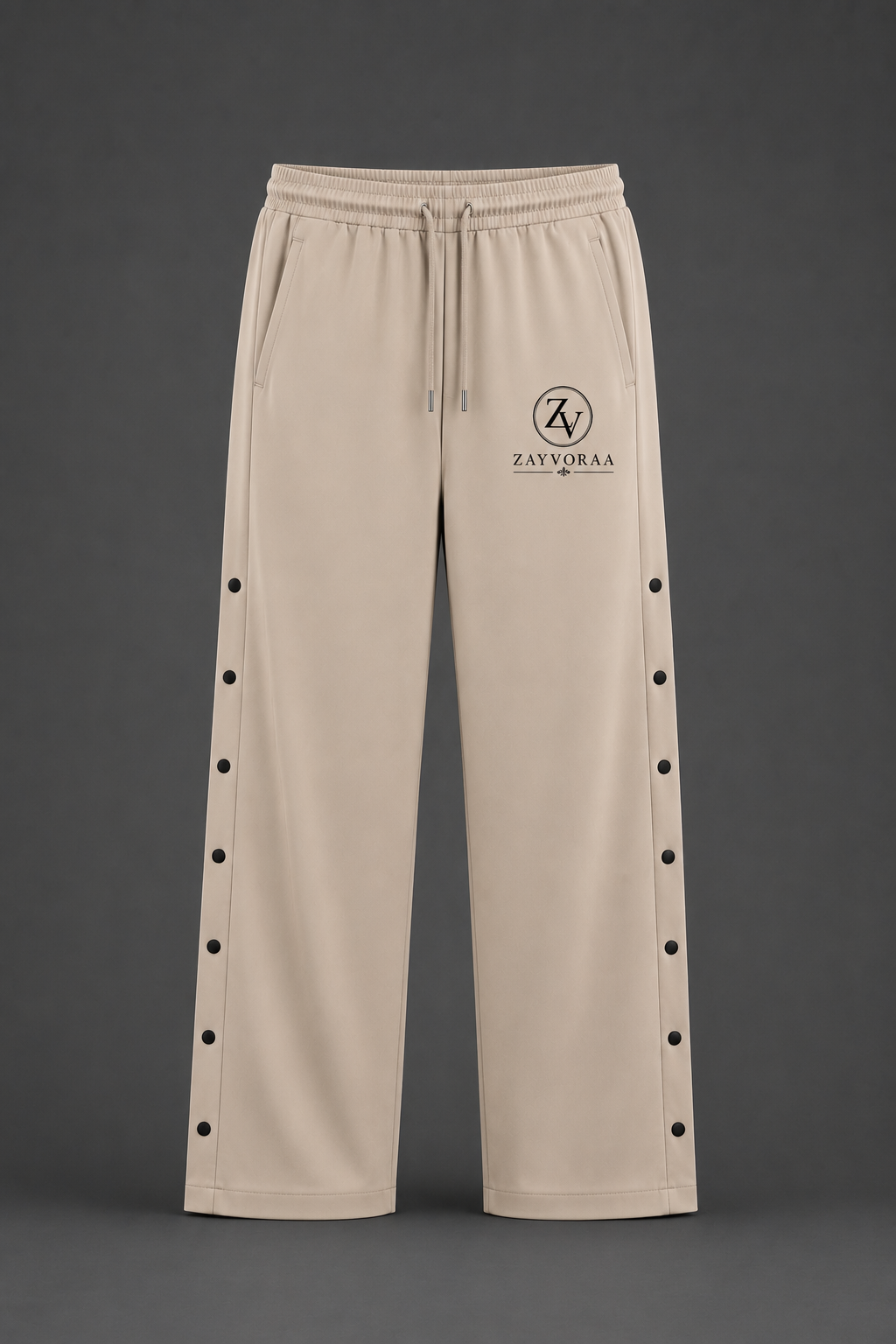 Stud Detail Wide-Leg Track Pant